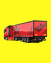 Semi Trailer Truck Mockup - Back Half Side View