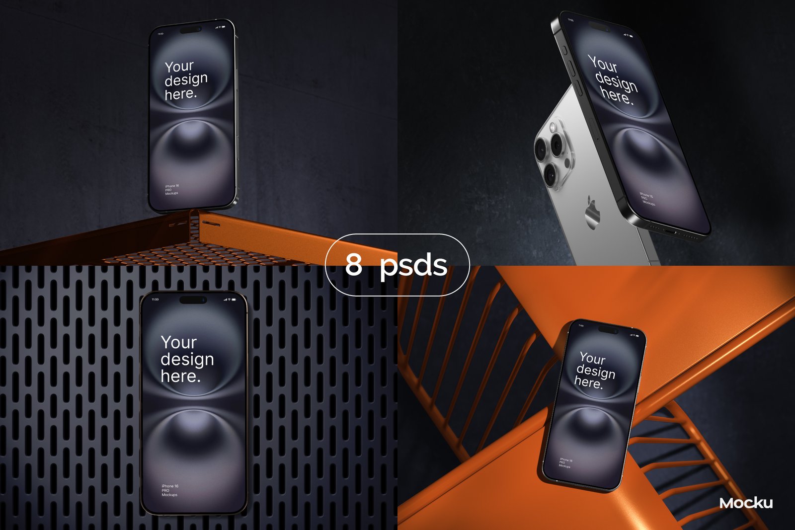 Iphone 16 Mockups - Industrial set