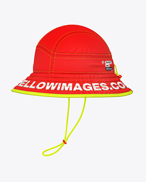 Twill Bucket Hat Mockup - Side View - Sun hat mockup