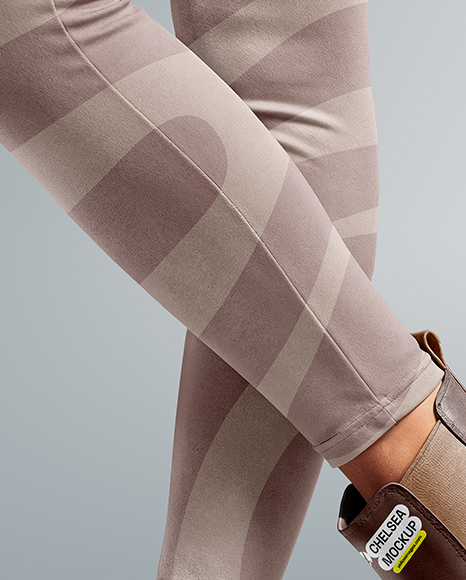 Chelsea Boots on Woman's Legs with Leggins Mockup