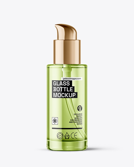 Clear Cosmetic Bottle with Pump Mockup - Bottle mockup
