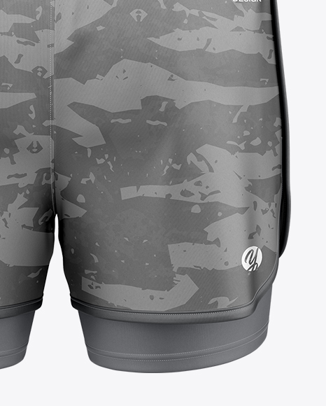 Men's Double-Layer Shorts Mockup - Back View