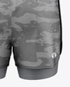 Men's Double-Layer Shorts Mockup - Back View