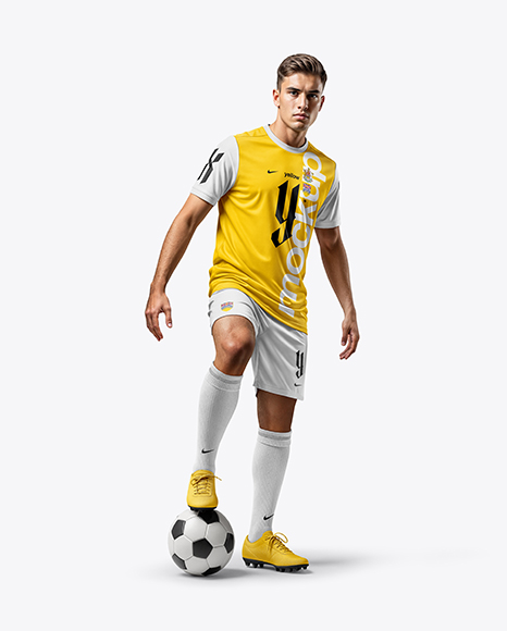 Man Wearing Soccer Jersey and Shorts Mockup - Football+Ball+Photoshop+Template+Hockey+Jersey+Jersey+Jersey+Design