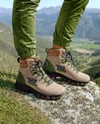 Pair of Hiking Boots on Woman's Legs Mockup