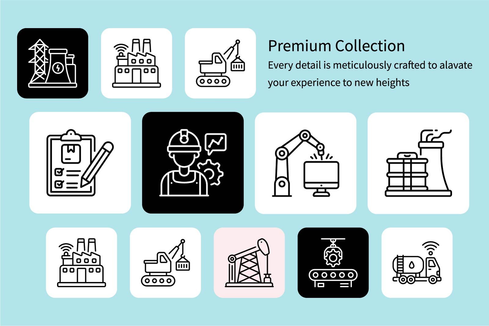 Smart Industries Outline icon Set