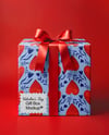 Gift Box on Red Background Mockup