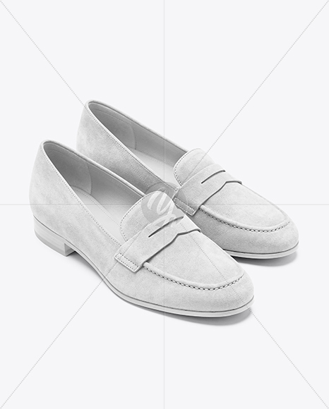 Pair of Suede Loafers Mockup