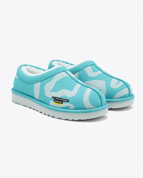 Pair of Women's UGG Slippers Mockup - Slippers+Mockup