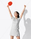 Asian Woman Wearing Table Tennis Uniform Mockup