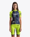 Young Woman Wearing Cycling Suit Mockup