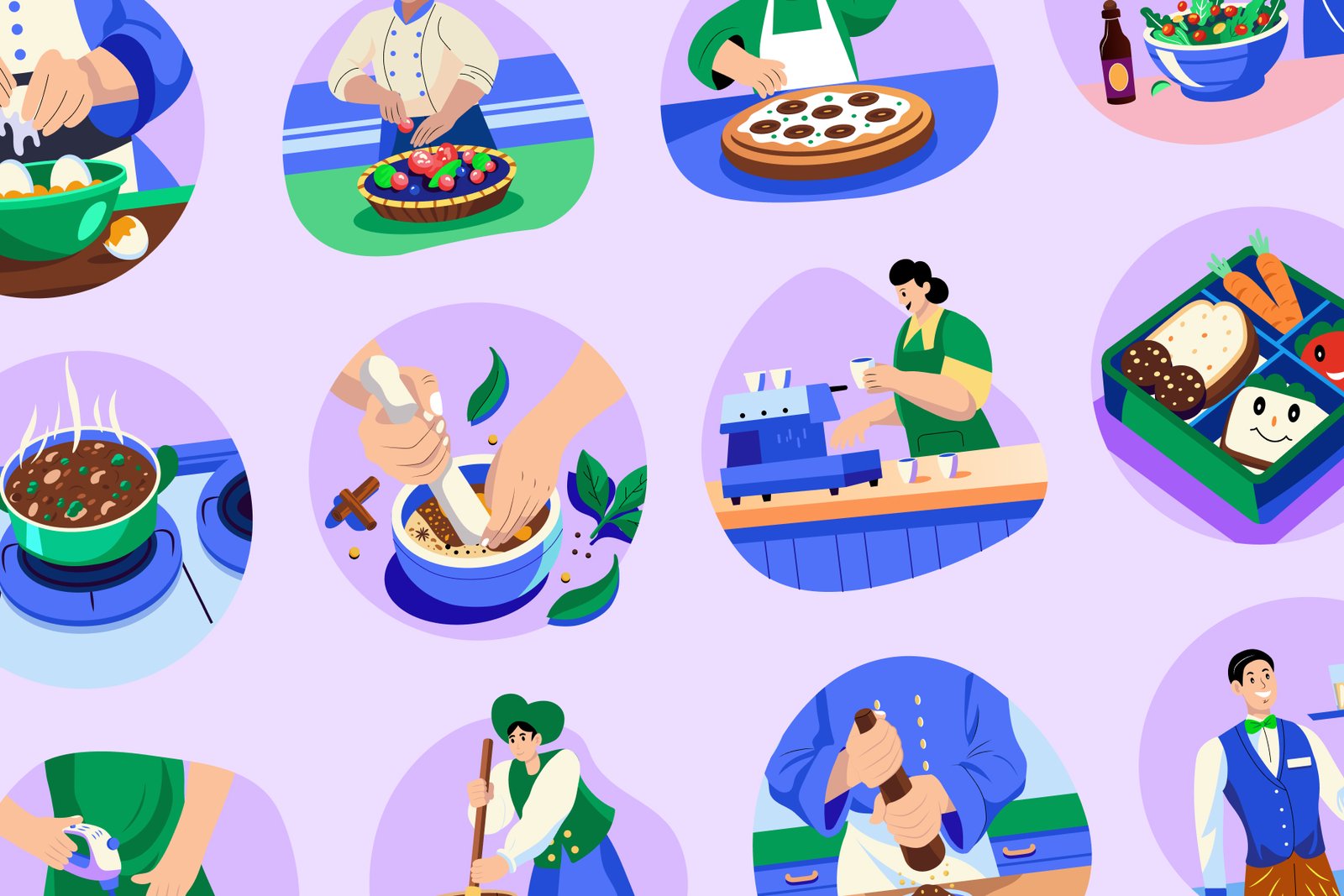 Cooking and Food Illustration Set