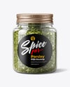 Plastic Jar with Parsley Flakes Mockup