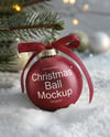 Matte Christmas Ball with Bow Mockup