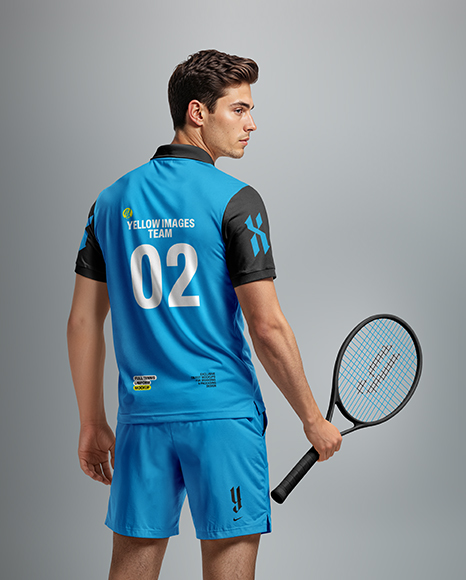 Man Wearing Tennis Uniform Mockup
