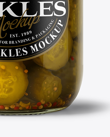 Jar with Bread & Butter Crinkle Cut Pickles Mockup