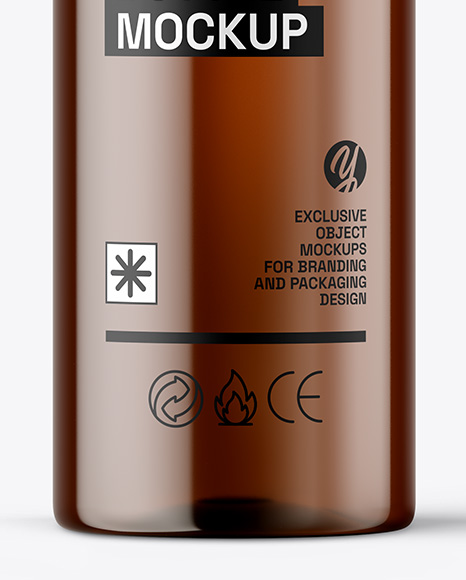 Amber Cosmetic Bottle Mockup