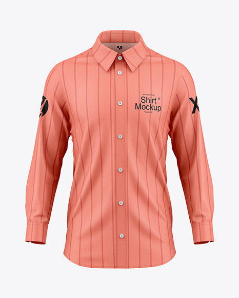Men's Long Sleeve Shirt Mockup - Front View
