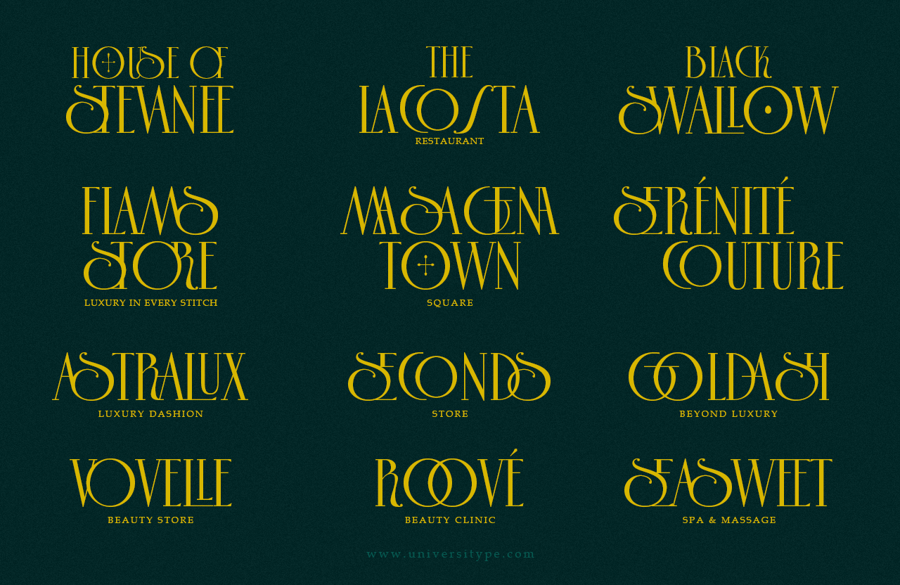 UT Sagora Glamour - A Luxury Serif Font