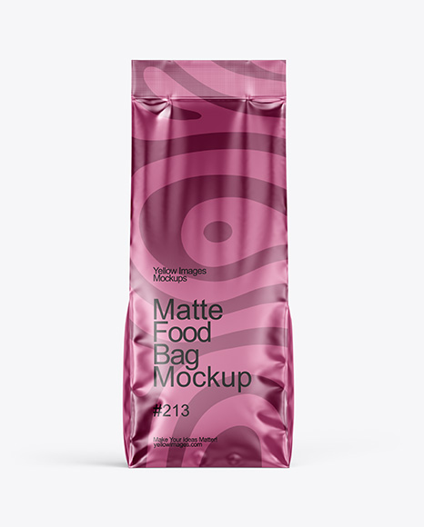 Matte Metallic Food Bag Mockup