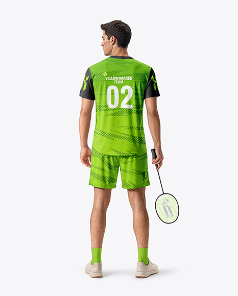 Man Wearing Badminton Uniform Mockup