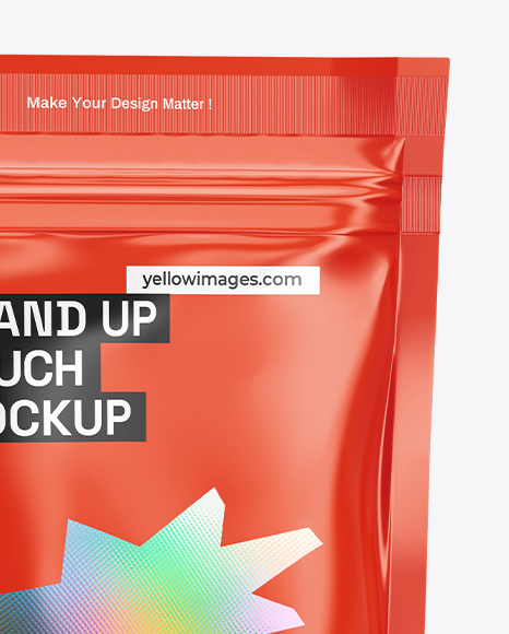 Box with Glossy Pouch Mockup