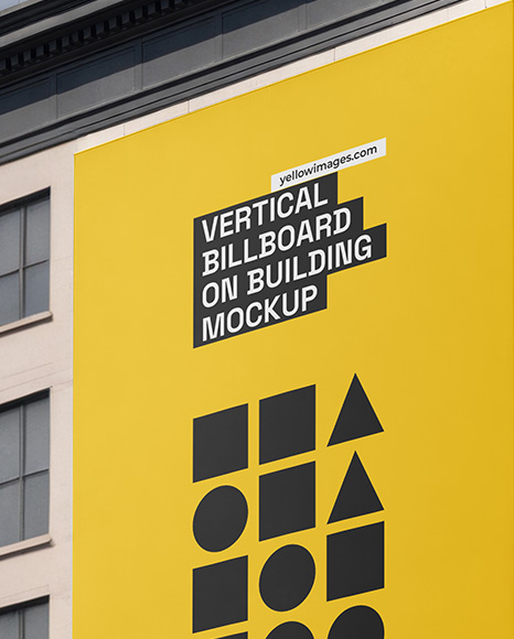 Vertical Billboard on Building Mockup