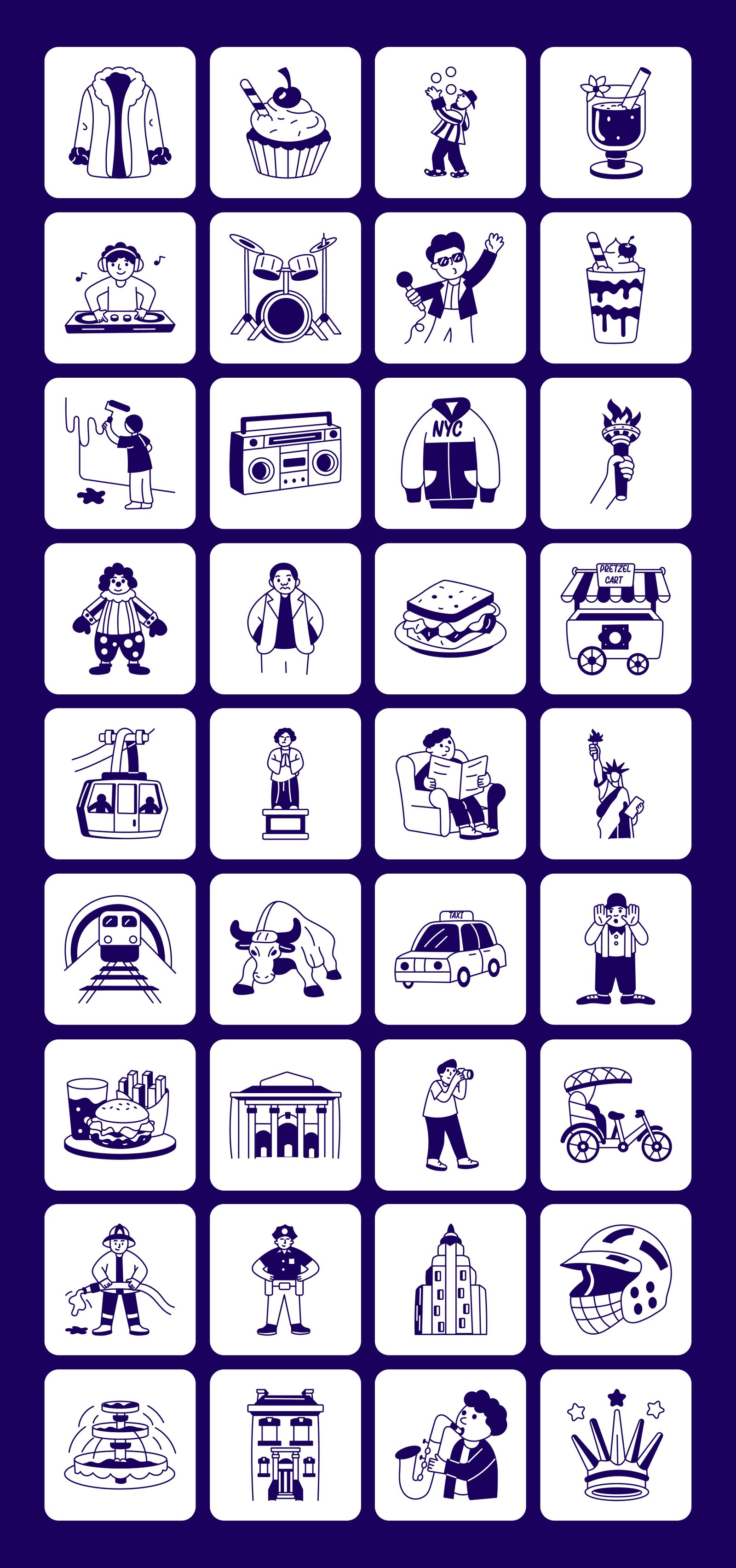 New York Vector Drawing Set