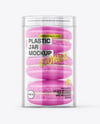 Clear Plastic Tube with Macaron Cookies Mockup