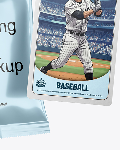 Metallic Trading Card Pack with Card Mockup