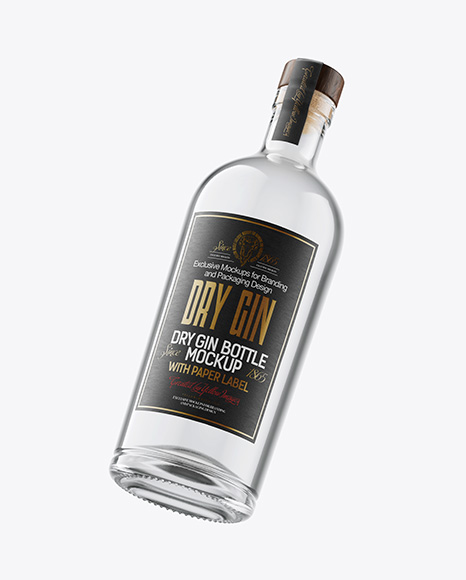 Glass Dry Gin Bottle Mockup
