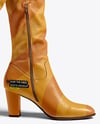 Pair of Over-The-Knee Boots on Women's Legs with Skirt Mockup