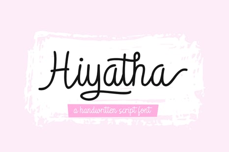 Hiyatha Script - a handwritten font - Monoline script font
