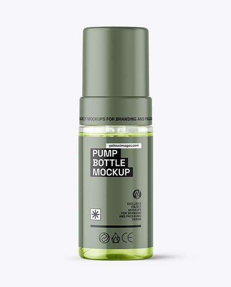 Clear Foam Pump Bottle with Box Mockup