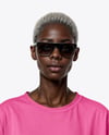 Afro-American Woman Wearing Oversized T-Shirt & Sweatpants Mockup