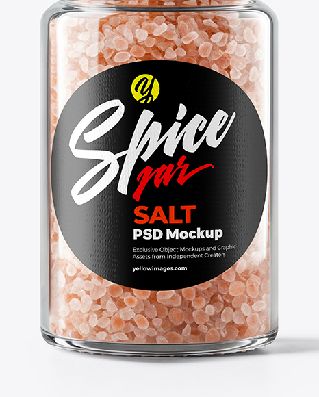 Glass Jar with Pink Salt Mockup