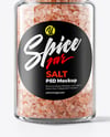 Glass Jar with Pink Salt Mockup