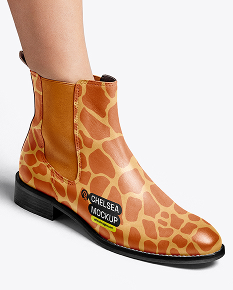 Chelsea Boots on Woman's Legs with Skirt Mockup
