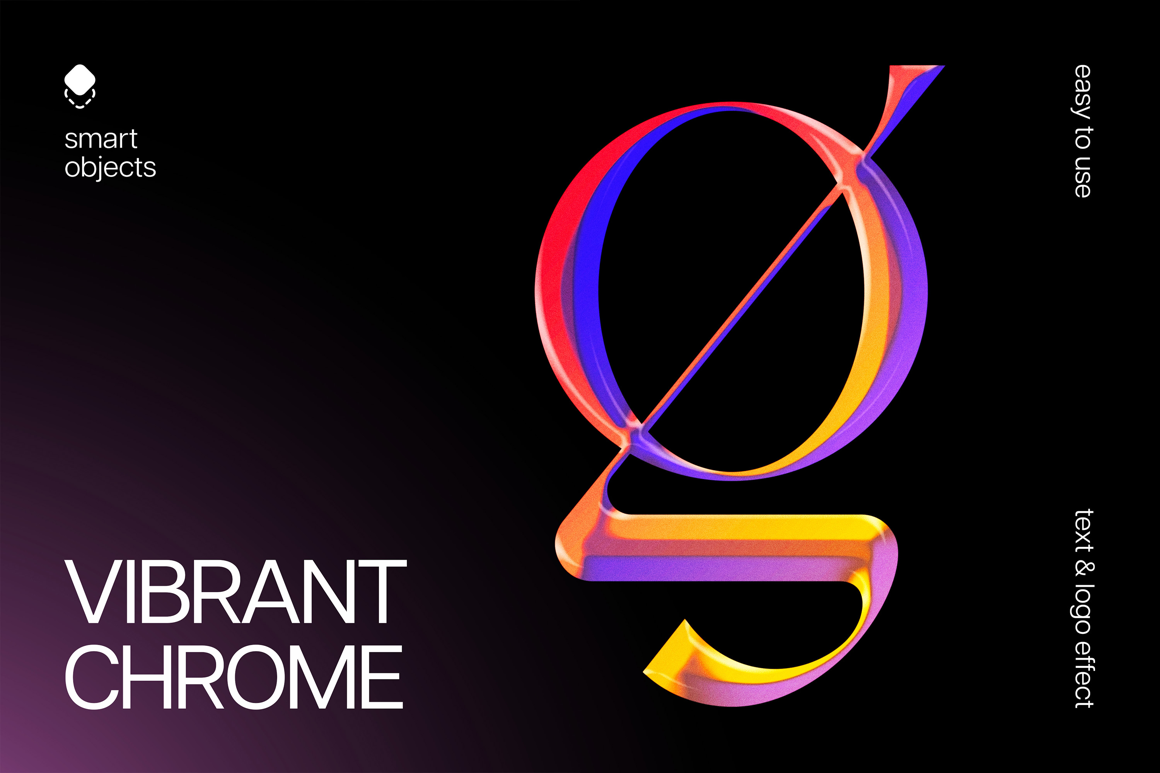 Vibrant Chrome Text &amp; Logo Effect
