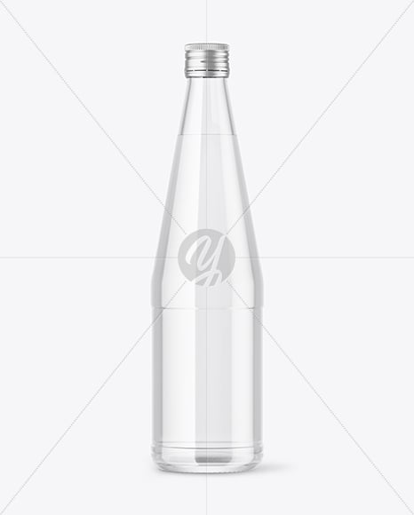 Clear Glass Water Bottle Mockup