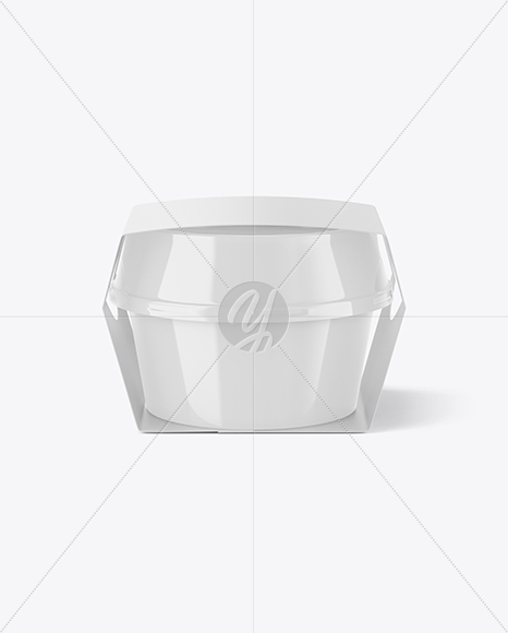 Glossy Plastic Container With Label Mockup