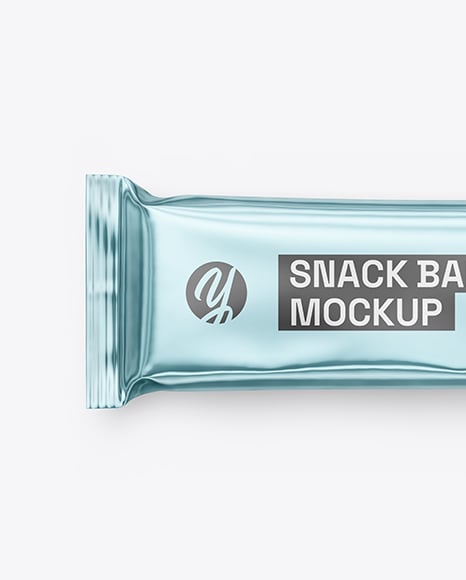 Glossy Metallic Snack Package Mockup
