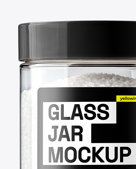Plastic Jar with Coarse Sea Salt Mockup