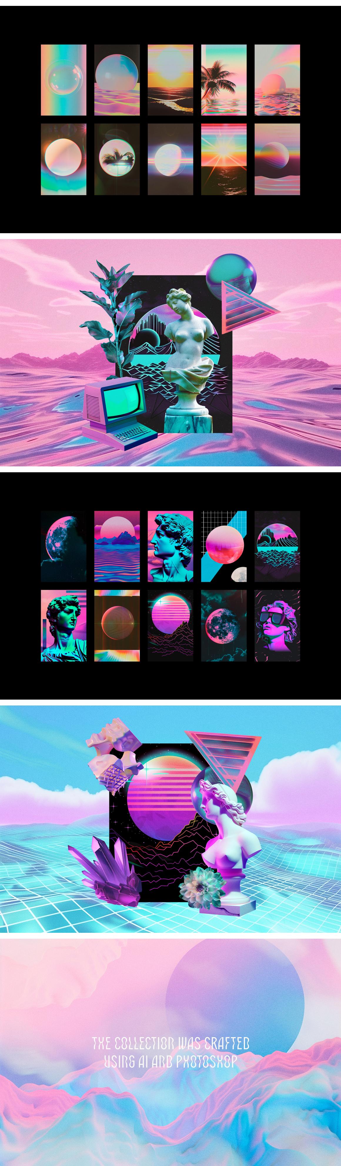Vaporwave Collage Kit