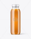 Clear Glass Bottle With Apple Juice Mockup