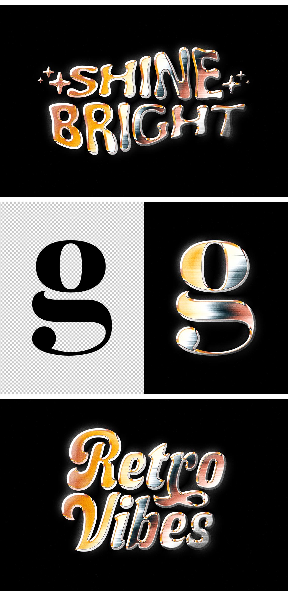 Retro Chrome Logo Effect