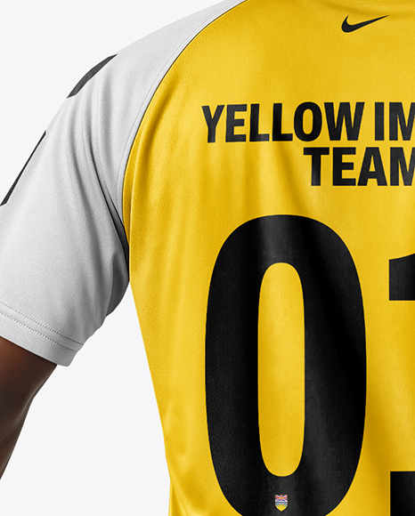 Afro-American Man Wearing Raglan Soccer Jersey and Shorts Mockup