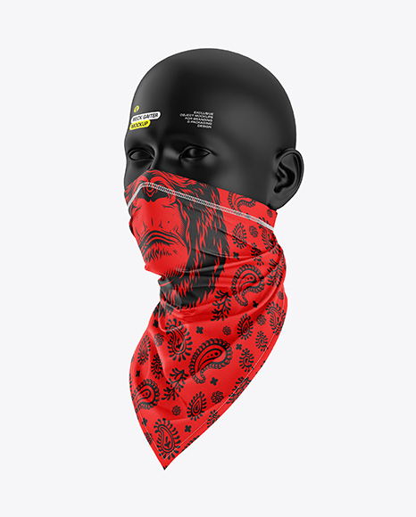 Neck Gaiter Mockup - Half Side View - Fabric mockup