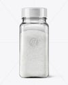 Square Plastic Jar with Fine Salt Mockup