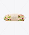 Clear Plastic Flow-Pack with Sandwich in Kraft Paper Sleeve Mockup
